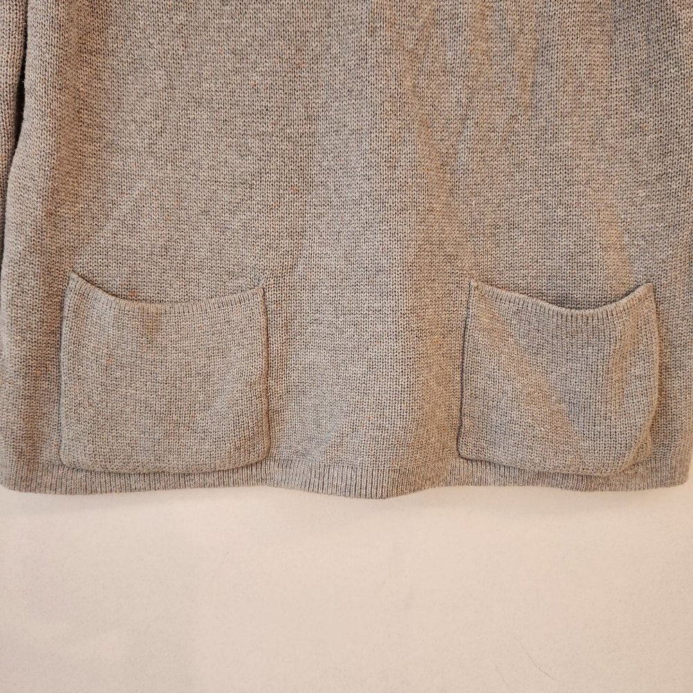 J. Jill Cotton Blend Grey Longline Knit Sweater Women's Size XS - Picture 3 of 6